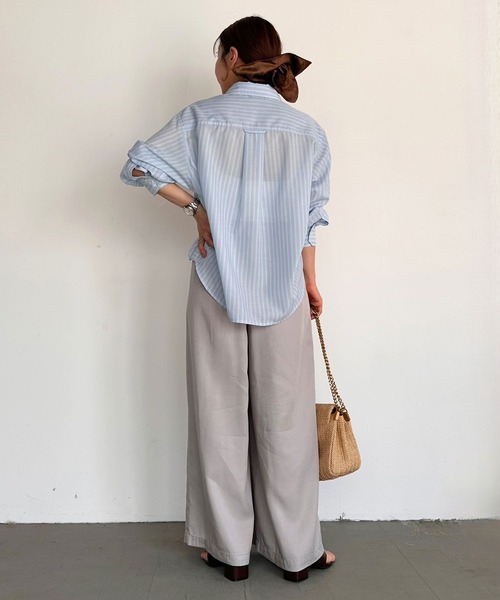 ワイドパンツ パンツ 「低身長caho146cmさんコラボ」ストレートワイドパンツ レディースの画像