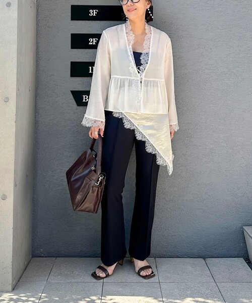「NOLLEY'S Sophi」 長袖ブラウス 38 オフホワイト レディース_画像4