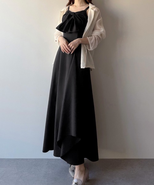 「mipiarl」 キャミソールワンピース LARGE チャコール レディース_画像3