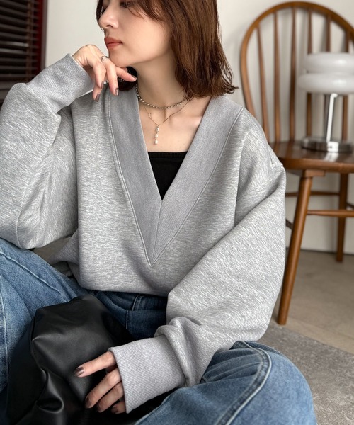 「classicalelf」 長袖カットソー X-LARGE 杢グレー レディース_画像2