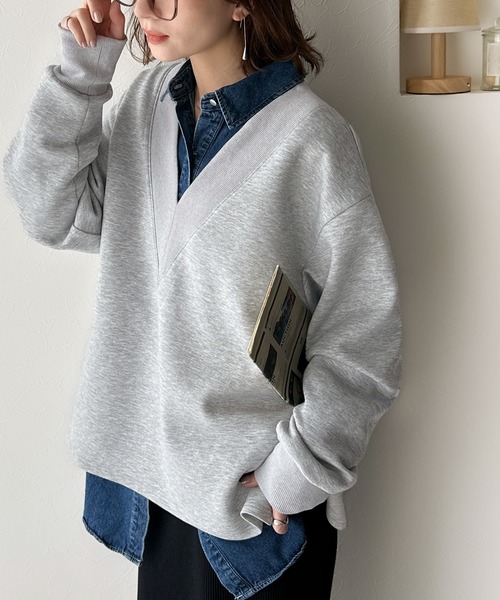 「classicalelf」 長袖カットソー X-LARGE 杢グレー レディース_画像4