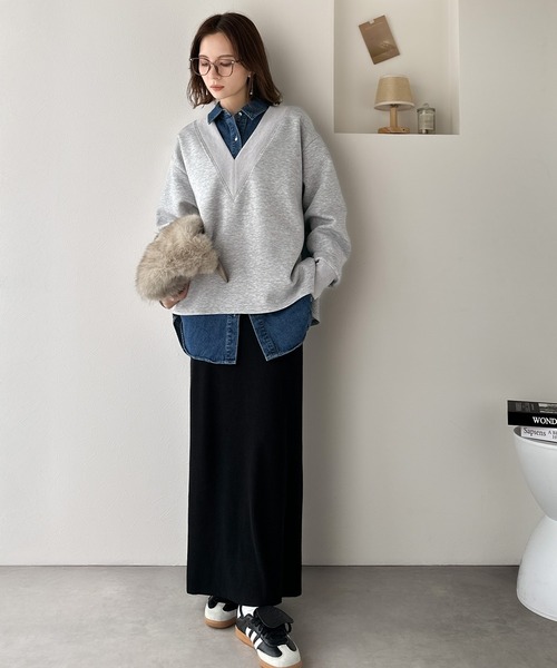 「classicalelf」 長袖カットソー X-LARGE 杢グレー レディース_画像5