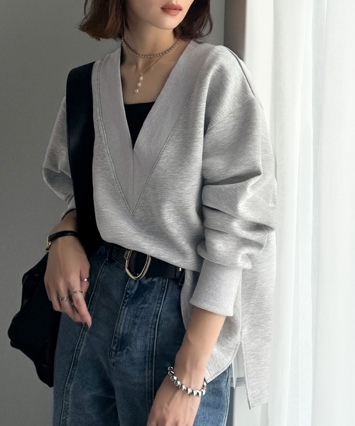 「classicalelf」 長袖カットソー X-LARGE 杢グレー レディース_画像8