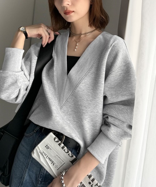 「classicalelf」 長袖カットソー X-LARGE 杢グレー レディース_画像9