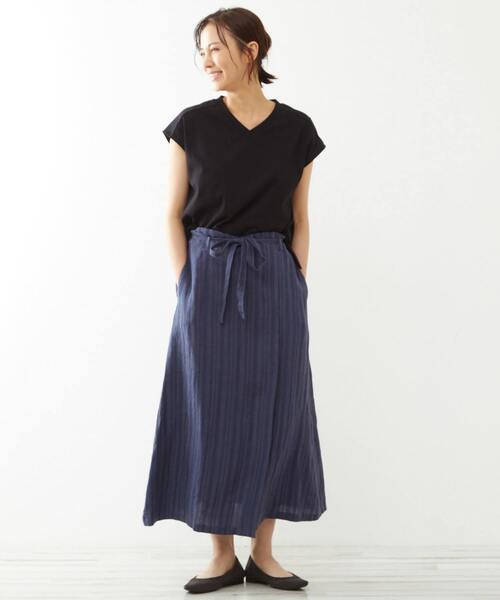 「MELROSE claire」 フレアスカート M ネイビー レディース_画像3