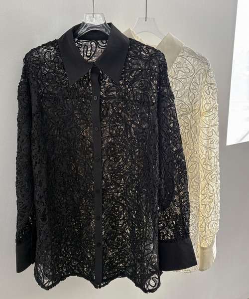 「feepur」 長袖ブラウス MEDIUM ブラック レディース_画像2