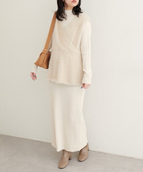「natural couture」 コンビワンピース MEDIUM グレー レディース_画像2