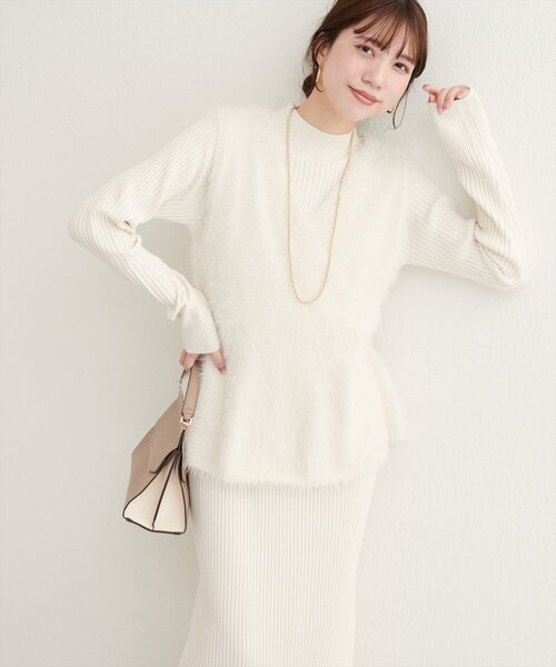 「natural couture」 コンビワンピース MEDIUM グレー レディース_画像4