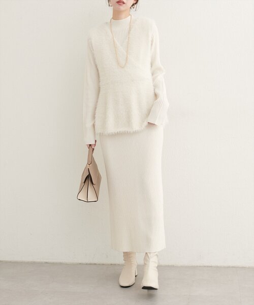 「natural couture」 コンビワンピース MEDIUM グレー レディース_画像7