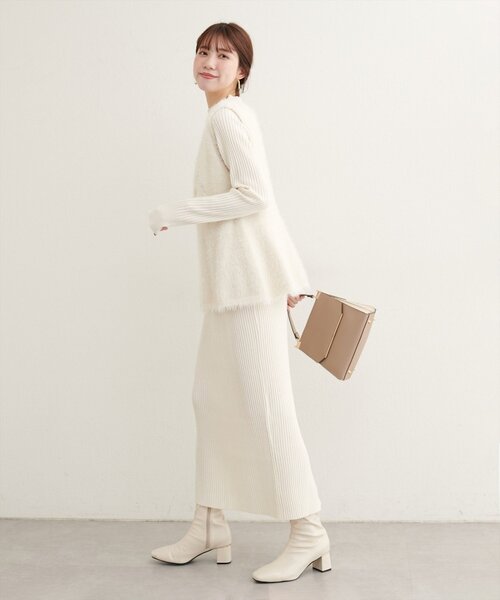 「natural couture」 コンビワンピース MEDIUM グレー レディース_画像8