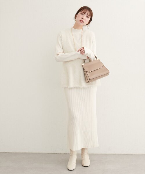 「natural couture」 コンビワンピース MEDIUM グレー レディース_画像9