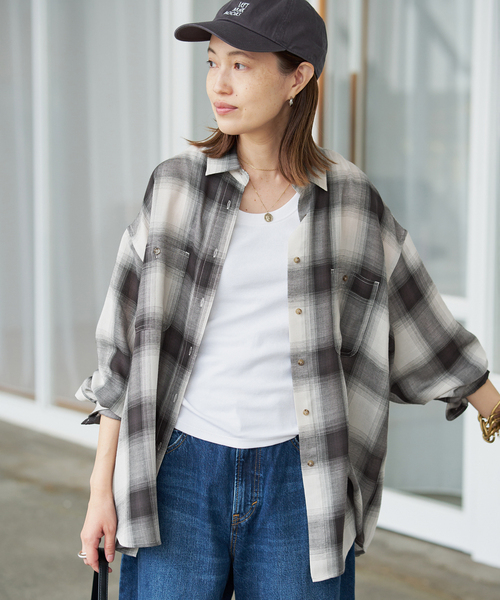 新品未使用タグ付き　SLOBE　IENA　ビエラチェックルーズシャツ　匿名配送 SLOBE IENA（スローブイエナ） ブラウス シャツ 「WEB限定カラーあり