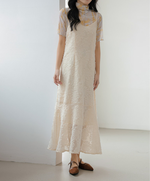 「ECLIN」 キャミソールワンピース M グリーン レディース_画像4