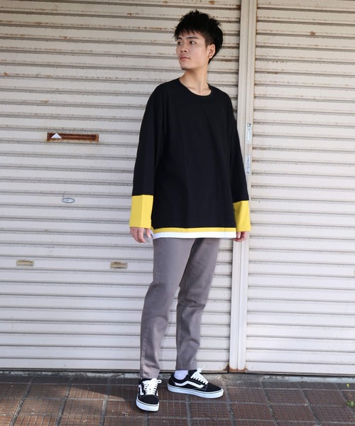Argue Culture 2way/袖取外し/レイヤード風Ｔシャツスウェット Argue Culture 2way/袖取外し/レイヤード風Tシャツスウェット