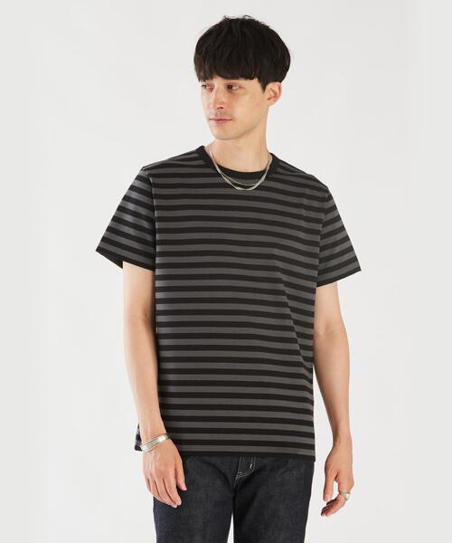 agnes b.（アニエスベー） tシャツ メンズ コットン 細ボーダー 半袖T