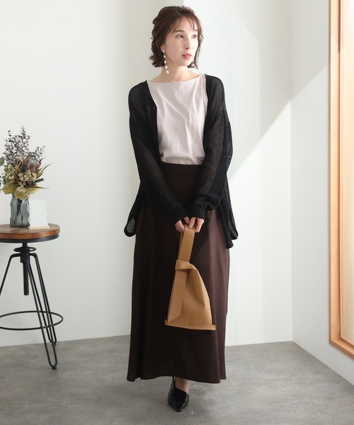 ElegChic カーディガン 2Wayメッシュニットカーディガン