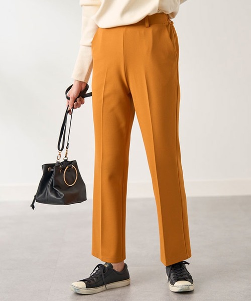 BELLUNA パンツ ジョーゼット素材フレアーパンツ股下63cm