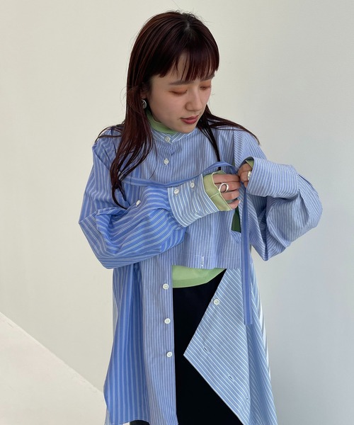 「PUBLIC TOKYO」 長袖シャツ FREE ブルー レディース PUBLIC TOKYO 長袖シャツ FREE ブルー レディース(レディース