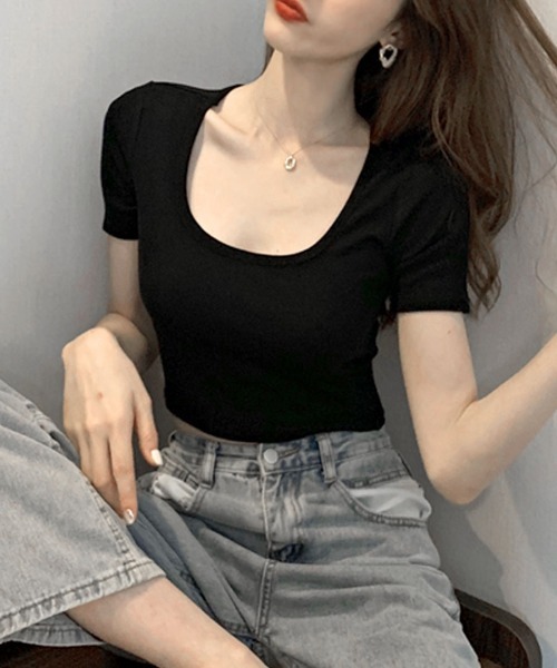 トップス u Riff tシャツ UネックカラーT レディース : ZOZOTOWN Yahoo!店