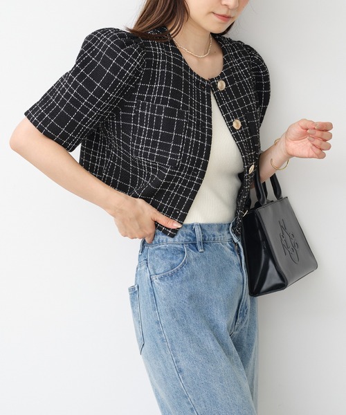 one after another NICE CLAUP ジャケット ノーカラージャケット 「再