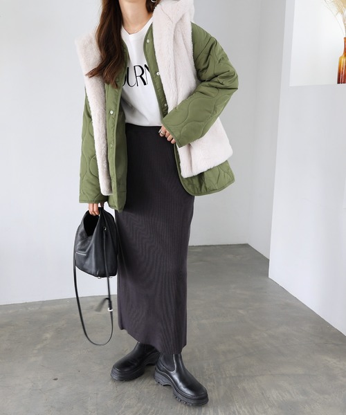 美品♡アントゲージ ダウンベスト ロング ドッキング キルティング ファー F andme（アンドミー） ブルゾン アウター 4wayキルティングジャケット