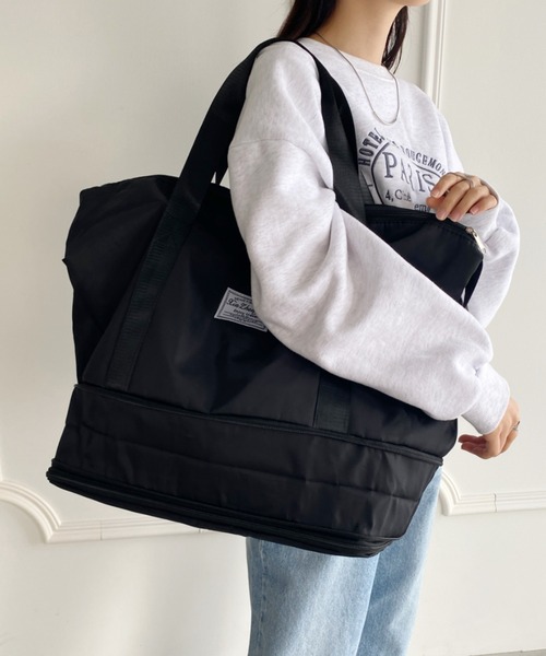 ボストンバッグ 「大容量」2段階拡張トラベルバッグ レディース