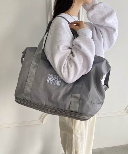 ボストンバッグ 「大容量」2段階拡張トラベルバッグ レディース