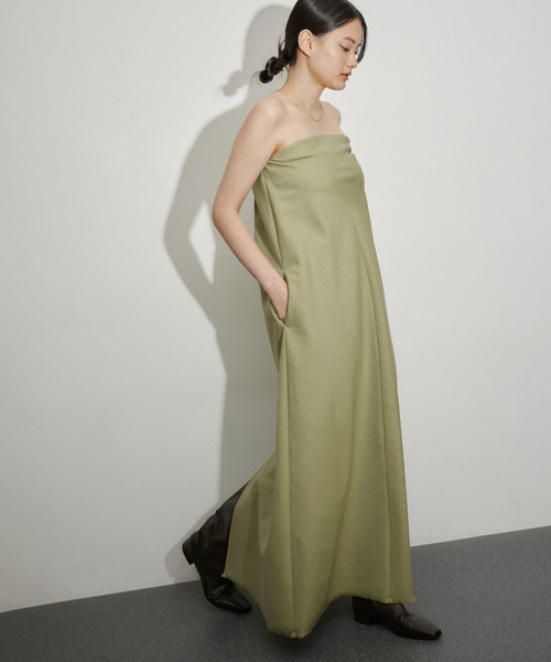 ADAM ET ROPE'（アダムエロペ） ワンピース シャンブレーツイルベア