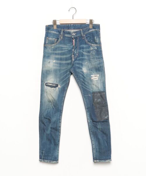 DSQUARED2」 ダメージ加工デニムパンツ 42 ネイビー メンズ : 78137332 