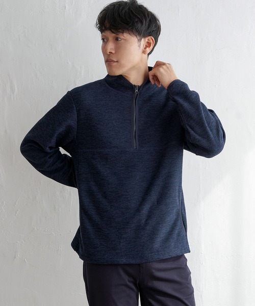 ikka（イッカ） トレーナー スウェット メランジフリースハーフジップ