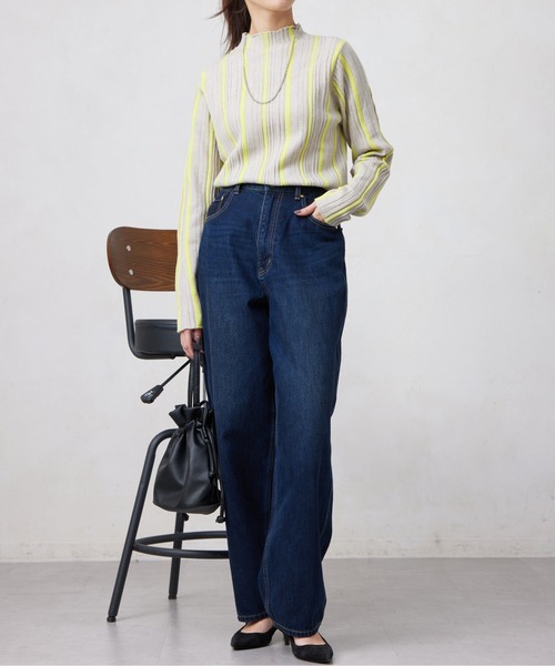 Chez toi（シェトワ） ニット セーター ピンタックストライプニット