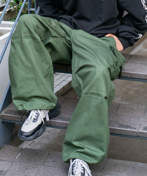 ブレスユー　カーゴパンツ カーゴパンツ メンズ 春 春服 ダブル サイドレース ドレープ