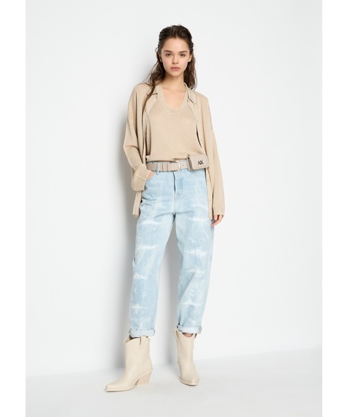ニット セーター 「A|X アルマーニ エクスチェンジ」シアーバック　メタリックニットノースリーブトップス レディース ARMANI EXCHANGE ニット セーター 「A|X アルマーニ