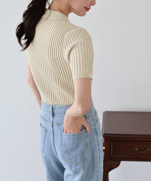 Spick&Span バイカラーリブカーディガン リブカーディガン 限定値下げ カーディガン バイカラーリブカーディガン レディース