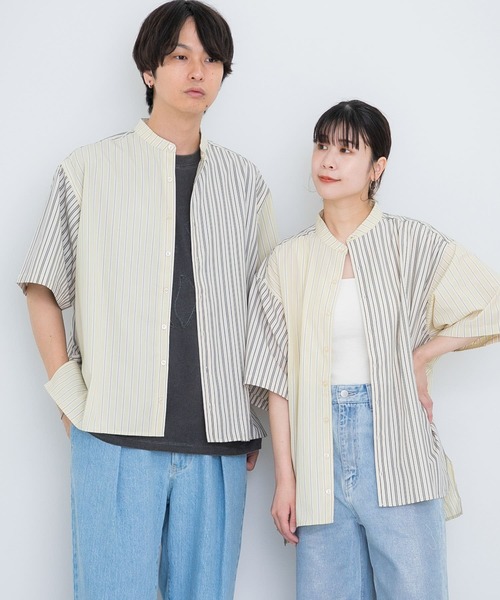 レザレクション　ストライプ 半袖シャツ SENSE OF PLACE by URBAN RESEARCH シャツ 「ユニセックス」ストライプ