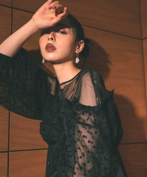 【ANDRESD】flocky dot one piece オケージョンドレス flocky dot one piece | ANDRESD