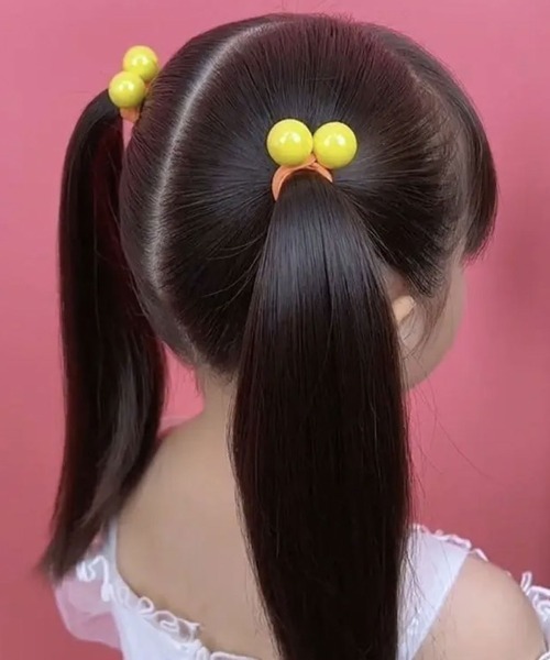 ヘアゴム 「 Bambin / ボンバン 」 カラフル バイカラー 2個