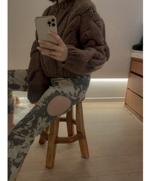 ニット セーター handmade cable knit レディース