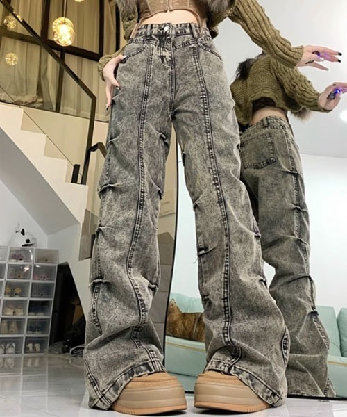 i-dare ジーンズ デニム デニムパンツ 「i-dare」サイド ピンタック