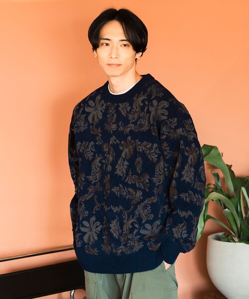 BEAMS HEART（ビームス ハート） セーター ニット フラワー ジャガード