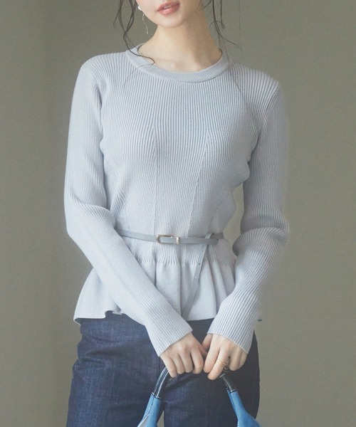 ニット セーター Sauce ニットプルオーバー レディース LAKOLE ニット セーター 刺繍ロゴモールニットプルオーバー