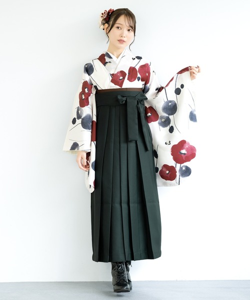 SOUBIEN 着物 floroレディース袴4点セット （着物・襦袢・下帯・袴 
