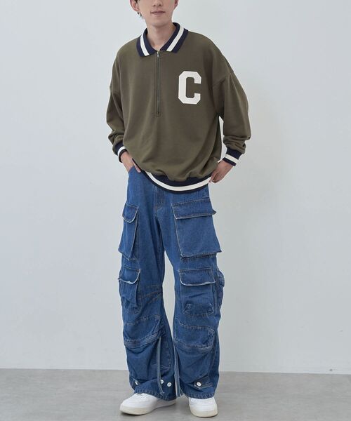 メンズデニム迷彩切替パンツジーパンワイドユニセックスおしゃれ CRAFT STANDARD BOUTIQUE ジーンズ 「ユニセックス」デニワイド