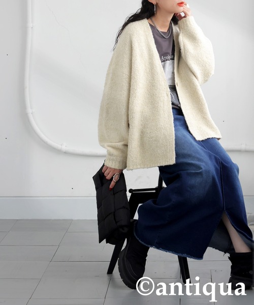 antiqua（アンティカ） ニット セーター ブークレニットカーディガン