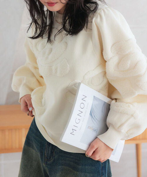 KOBE LETTUCE（神戸レタス） ニット セーター 薔薇柄ボリューム