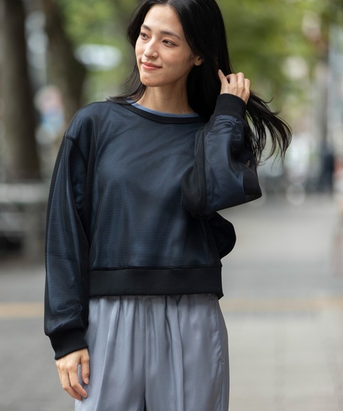 tシャツ ダブルフェイスメッシュプルオーバー レディース