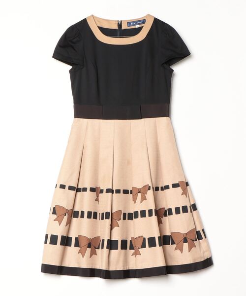 M'S GRACY ベージュ 半袖 ひざ丈ワンピース M'S GRACY 「M'S GRACY」 半袖ワンピース 38 ベージュ