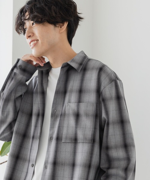 GLOBAL WORK（グローバルワーク） シャツ アーバンオンブレシャツ