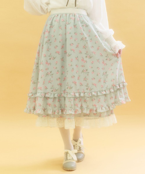 axes femme スカート ミニチュアローズ柄スカート : ZOZOTOWN