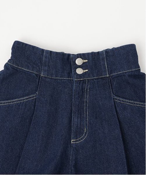 フォクシー ニューヨーク デニムパンツ デニム キュロット パンツ LOVETOXIC パンツ 美脚見えタックフレアデニムキュロット キッズ 子供